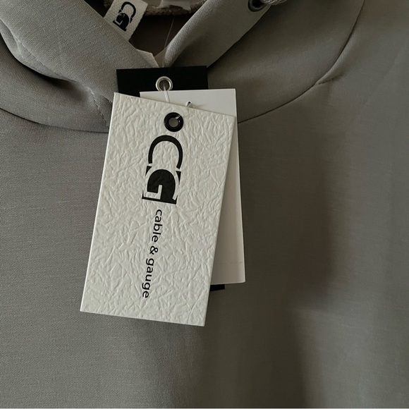 Cable & Gauge Gray YUM•MY Sand Washed Super Soft Modal Sport Hoodie Dress Size L - Picture 11 of 15